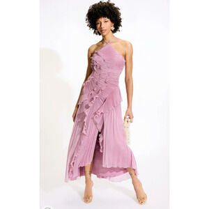 AMUR Purple Lorelie Halter Gown